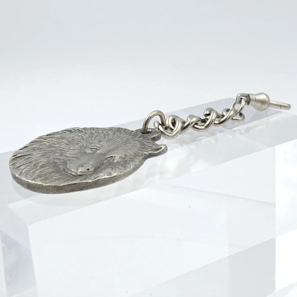 Vintage 1983 Rawcliffe Pewter I Love My Keeshond Dog Keychain Pet Lover